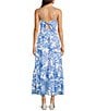 Color:Resort White - Image 2 - Charlese Cotton Poplin Floral Print Halter Neck Sleeveless Tie Back Maxi A-Line Dress