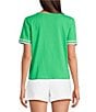 Lilly Pulitzer Clairmont Cotton Jersey Round Neck Short Sleeve Ric Rac Trim Top, Color:Fauna Green - Image 2