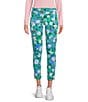 Color:Spearmint - Image 1 - Corso Stretch Woven Twill Luxletic Floral Pull-On Golf Pant