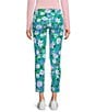 Color:Spearmint - Image 2 - Corso Stretch Woven Twill Luxletic Floral Pull-On Golf Pant