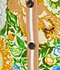 Lilly Pulitzer Cotton-Blend Floral Open V-Neck Long Sleeve Striped Trim Button-Front Cardigan - Image 4