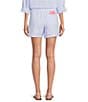 Lilly Pulitzer Croix Jacaranda Blue Brach Day Embroidered Secret Stripe Drawstring Elastic Waist Coordinating Shorts, Color:Jacaranda - Image 2