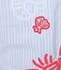 Lilly Pulitzer Croix Jacaranda Blue Brach Day Embroidered Secret Stripe Drawstring Elastic Waist Coordinating Shorts, Color:Jacaranda - Image 4