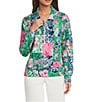 Lilly Pulitzer Elani UPF 50+ Party Punch Patch Print Point Collar Long Sleeve Pullover - Image 1