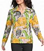 Lilly Pulitzer Eleni Luxe Terry Zoo Print Long Sleeve Quarter-Zip Mock Neck Pullover - Image 1