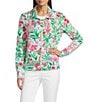 Lilly Pulitzer Eleni UPF 50+ Glowing Gardens Print Point Collar Long Sleeve Zip-Up Jacket, Color:Multi Glowing Gardens - Image 1