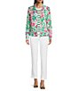 Lilly Pulitzer Eleni UPF 50+ Glowing Gardens Print Point Collar Long Sleeve Zip-Up Jacket, Color:Multi Glowing Gardens - Image 4