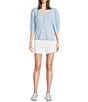 Lilly Pulitzer Eliska Stretch High Rise Side Button Shorts, Color:Resort White - Image 3