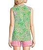Lilly Pulitzer Elsa Printed Silk V-Neck Sleeveless Blouse, Color:Fauna Green - Image 2