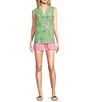 Lilly Pulitzer Elsa Printed Silk V-Neck Sleeveless Blouse, Color:Fauna Green - Image 3