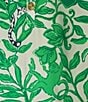 Lilly Pulitzer Elsa Silk Leaf Print V-Neck Button Front Bracelet Sleeve Top, Color:Fiddle Leaf - Image 4