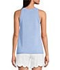 Lilly Pulitzer Emra Knit Lobster Jacquard Halter Neck Sleeveless Crochet Trim Tank, Color:Jacaranda - Image 2