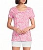 Lilly Pulitzer Etta Burst Of Joy Floral Print Crew Neck Short Sleeve Tee - Image 1