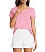 Lilly Pulitzer Etta Scoop Neck Short Sleeve Tee, Color:Rousseau Pink - Image 1