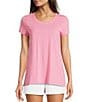 Lilly Pulitzer Etta Scoop Neck Short Sleeve Tee, Color:Rousseau Pink - Image 3