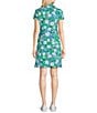 Color:Spearmint - Image 2 - Frida Luxletic Pique Knit Floral Print Point Collar Short Sleeve Polo Dress