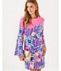 Lilly Pulitzer Gwenlyn Satin Back Crepe Crew Neck Bracelet Sleeve Shift Dress, Color:Multi - Image 4