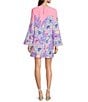 Lilly Pulitzer Gwenlyn Satin Back Crepe Crew Neck Bracelet Sleeve Shift Dress, Color:Multi - Image 2