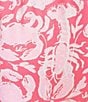 Lilly Pulitzer Ibby Cane Coral Crab Print Surplice V-Neck Elbow Sleeve Skirted Romper, Color:Cane Coral - Image 3