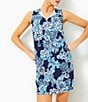 Color:Blue Multi - Image 1 - Johana Sleeveless Bouquet Print Swim Cover-Up Dress