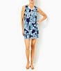 Color:Blue Multi - Image 3 - Johana Sleeveless Bouquet Print Swim Cover-Up Dress