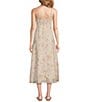 Lilly Pulitzer Jorgian Woven Linen Printed Square Neck Sleeveless Midi A-Line Dress, Sand Bar - Image 2