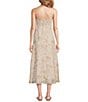 Lilly Pulitzer Jorgian Woven Linen Printed Square Neck Sleeveless Midi A-Line Dress, Sand Bar - Image 4
