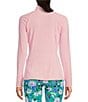 Color:Conch Shell - Image 2 - Justine Knit Luxletic Point Collar Long Sleeve Half Zip Top