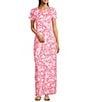 Lilly Pulitzer Kaden UPF 50+ Chillylilly Coral Crab Print Crew Neck Short Sleeve Maxi Dress, Color:Cane Coral - Image 1