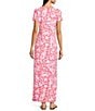 Lilly Pulitzer Kaden UPF 50+ Chillylilly Coral Crab Print Crew Neck Short Sleeve Maxi Dress, Color:Cane Coral - Image 2