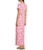 Lilly Pulitzer Kaden UPF 50+ Chillylilly Coral Crab Print Crew Neck Short Sleeve Maxi Dress, Color:Cane Coral - Image 4