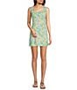 Lilly Pulitzer Kalinara Stretch Hopsack Make Lemonade Fruit Print Square Neck Skirted Romper, Color:Bluette - Image 1