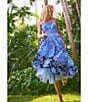 Lilly Pulitzer Kenni Printed Cotton Poplin Strapless Sleeveless Fit-And-Flare Midi Dress, Color:Sunwashed - Image 6