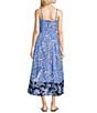 Lilly Pulitzer Kenni Printed Cotton Poplin Strapless Sleeveless Fit-And-Flare Midi Dress, Color:Sunwashed - Image 4