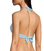 Lilly Pulitzer Ketos Capri Blue Seersucker Stripe Gold Ring Hardware Triangle Halter Swim Top - Image 5