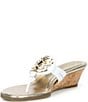 Lilly Pulitzer Lilly Leather Medallion Cork Wedge Thong Sandals - Image 4