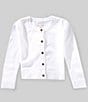 Lilly Pulitzer Little/Big Girls Mini Amalia Cardigan, Color:Resort White - Image 1