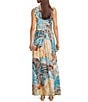Lilly Pulitzer Marria Stretch Lilys Zoo Print Notch Collar Sleeveless Fit-And-Flare Maxi Dress, Color:Breezy Aqua - Image 2
