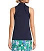 Color:True Navy - Image 2 - Martina Luxletic Knit Collared V-Neck Sleeveless Ruffle Top