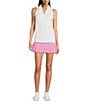 Lilly Pulitzer Martina Luxletic V-Neck Sleeveless Ruffle Polo Top, Color:Resort White - Image 3