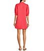 Lilly Pulitzer Mialeigh Linen Half Placket Elbow Puff Sleeve Popover Dress, Color:Cane Coral - Image 2