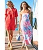 Lilly Pulitzer Mialeigh Linen Half Placket Elbow Puff Sleeve Popover Dress, Color:Cane Coral - Image 4