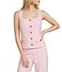Lilly Pulitzer Moira Stretch Double Cloth Square Neck Sleeveless Top - Image 1