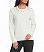 Lilly Pulitzer Morgen Combed Cotton Embellished Crew Neck Long Sleeve Sweater - Image 1