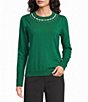 Lilly Pulitzer Morgen Combed Cotton Embellished Crew Neck Long Sleeve Sweater - Image 4