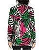 Lilly Pulitzer Noble Jacquard Zebra Print Fringe Hem Open-Front Oversized Cardigan - Image 2