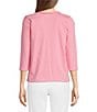 Lilly Pulitzer Paulson Cotton Jersey Knit Crew Neck 3/4 Sleeve Top, Color:Rousseau Pink - Image 2