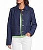 Lilly Pulitzer Peyser Butterfly Quilted Point Collar Long Sleeve Button-Front Denim Jacket - Image 1