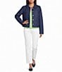 Lilly Pulitzer Peyser Butterfly Quilted Point Collar Long Sleeve Button-Front Denim Jacket - Image 3