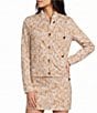 Lilly Pulitzer Printed Stand Collar Long Sleeve Button-Front Denim Coordinating Jacket - Image 1